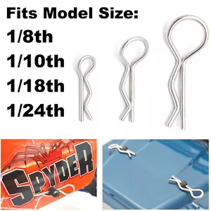 8 x clip corpo guscio auto modello RC R pin 304 acciaio inox 1/10 1/12 1/16 1/18 - Foto 1 di 15
