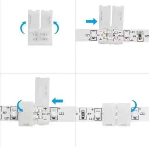 CONNETTORI IN LINEA STRISCIA LED 10mm RGB chiudere bobina unire collegare 2 PIN - Foto 1 di 5