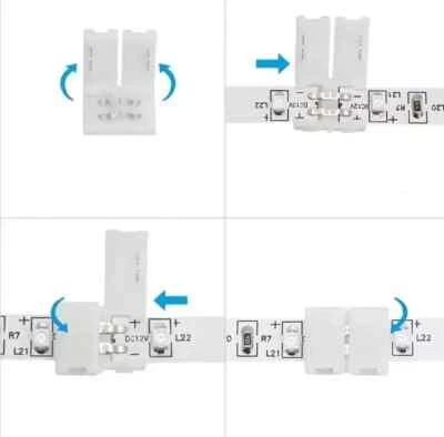 CONNETTORI IN LINEA X STRISCIA LED 8mm RGB chiudere bobina unire collegare 2 PIN - Immagine 1 di 4