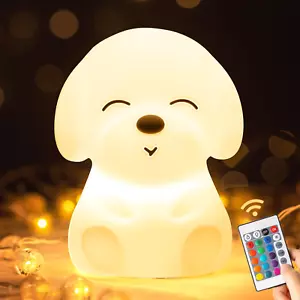 Luce Notturna Bambini, Kawaii Silicone Cane Lampada Notturna per Bambini, Tattil - Foto 1 di 12