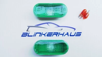 GRÜNE Seitenblinker VW Golf Mk 3 Cabrio Vento Polo 6N Passat 35i Seat Ibiza Mk 2 - Bild 1 von 3