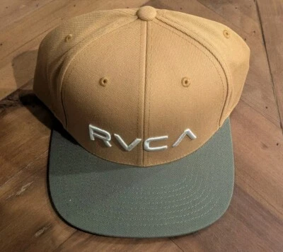 Sombrero RVCA Snapback Dorado Y Verde/Marrón Bordado Logo Rvca Foto 1 de 3