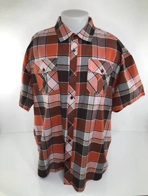 MISKEEN - клетку вышитый вручную логотип Мужская рубашка 3XL - отличное - Изображение 1 из 4