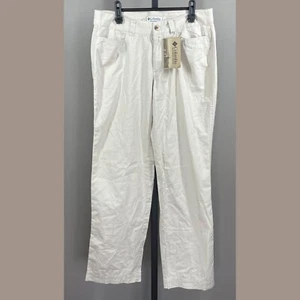 NEW Columbia Pants Womens 8 tan khaki chino straight leg outdoor casual classic - Picture 1 of 10