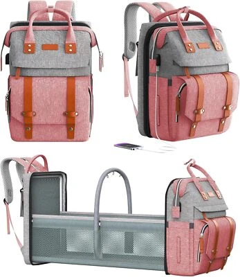 Bebe Mochila Pañalera Panalera Bolso De Pañales Para Biberones Viaje Impermeable Foto 1 de 4