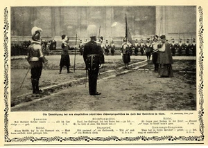 Vereidigung der neuen pästlichen Schweizergardisten im Belvedere in Rom c.1912 - Bild 1 von 1