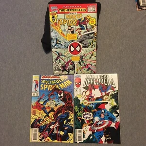 Marvel Comic Lot of 3 Spiderman Web of #8 Secret Defenders #8 Spectacular #202 - Picture 1 of 5