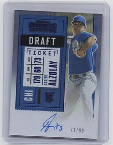 2020 Panini Contenders #107 Adbert Alzolay Draft Ticket Blue Auto #/99 - Picture 1 of 2