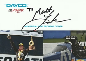 2019 LEAH PRITCHETT signed NHRA DAYCO MOPAR RACING TO MATT HERO PHOTO CARD - Picture 1 of 2