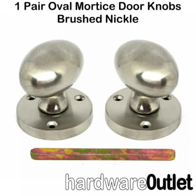 Victorian OVAL Mortice door Knob set  + bar + screws ZQ - Image 1 of 2