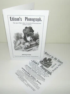 Edison Folienzylinder Phonograph Vorführung Bedienungsanleitung Reproduktion - Bild 1 von 6
