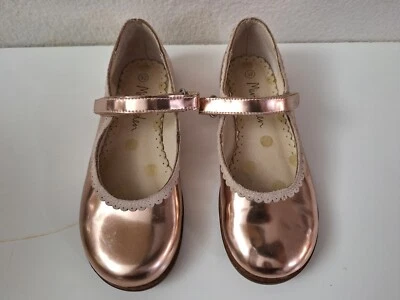 Mini Boden Metallic Mary Janes Rose Gold Shoes Flats Sizev EU 32, US 1 - Image 1 of 4