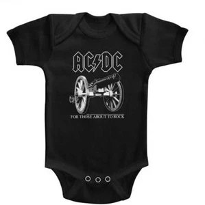 AC/DC For Those About To Rock Baby Romper Onezies 6-24 Month Heavy Metal Music - Picture 1 of 5