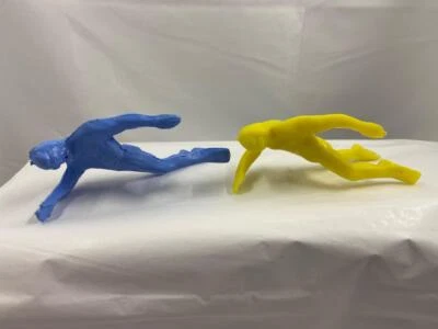 2 Palmer Universal Vintage?? Buzo Natación Hombres Monstruos Amarillo Azul Foto 1 de 4