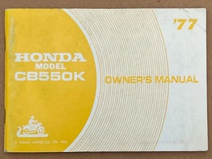 USED ORIGINAL GENUINE Honda Owners Manual CB550K 1977 - Picture 1 of 12