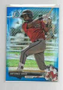 2017 Bowman Draft Chrome ANFERNEE GRIER Blue Refractor 095/150 - Picture 1 of 1