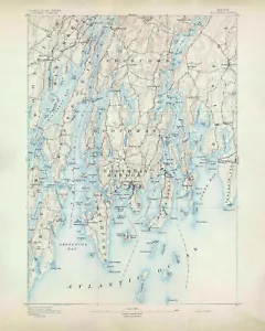 1893 mapa de ratón de Boothbay Maine - Imagen 1 de 3