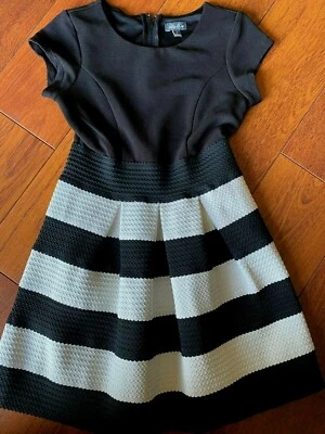 girls LILY ROSE FANCY DRESS black ivory COCKTAIL PARTY short sleeve SIZE 10 - Image 1 of 2