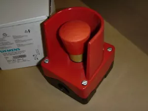 SIEMENS AP NOT-AUS-PILZ-TASTER 3SB1831-7AQ KOMPLETT 2Ö (mit 2x 3SB1420-0C) - Bild 1 von 1