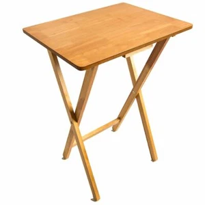 Mesa de aperitivo plegable de madera de goma para TV Mesa para portátil Madera natural 66 x 48 x 37 cm - Imagen 1 de 6