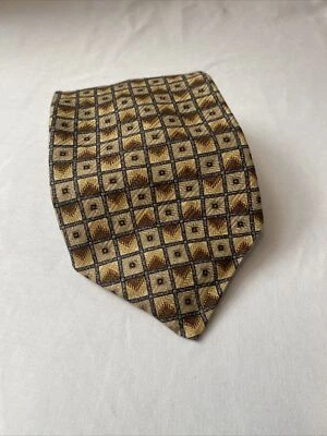 VTG. Clairborne classic important Silk Multi-colored Geometric  Necktie 60” L  - Image 1 of 4