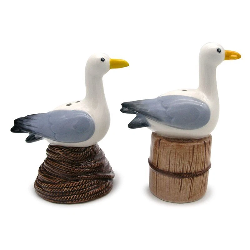 PUCKATOR SEAGULL BUOY NOVELTY SALT AND PEPPER POTS CRUET SET SHAKERS NEW IN GIFT BOX PUK