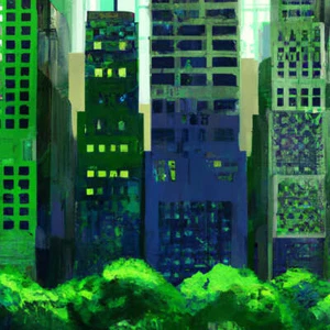 Pintura digital abstracta de Central Park impresión artística I - 12 x 18 pulgadas - Imagen 1 de 1
