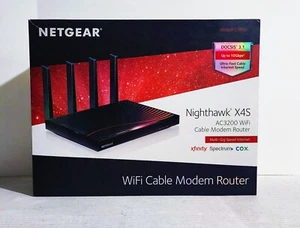 Netgear C7800 Nighthawk X4S AC3200 WLAN Kabelmodem Router Schwarz WLAN 10GBps - Bild 1 von 6
