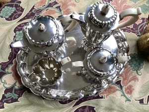 Art Deco . Exklusives Tee– / Kaffee Service. Wilkens 925 er Silber - Bild 1 von 24