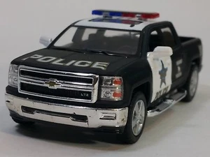 Neu 5" Kinsmart 2014 Chevrolet Silverado Polizei LKW Druckguss Modell 1:46 Chevy - Bild 1 von 7