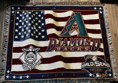 Arizona Diamondbacks World Series Champions woven tapestry blanket 2001 MINT Cover