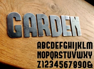 Metall Buchstaben Zahlen Schild klein 2" Wort Haus Wohnzimmer Garten Geschäft Cafe Kneipe - Bild 1 von 38
