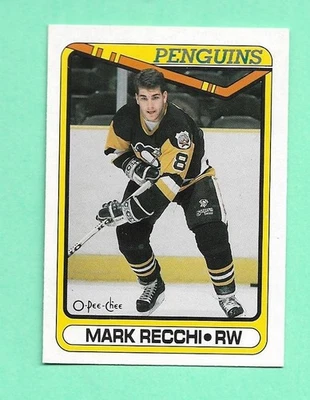 (1) MARK RECCHI 1990-91 O-PEE-CHEE # 280 PENGUINS  ROOKIE NM CARD (M3646) — 第 1/2 张图片