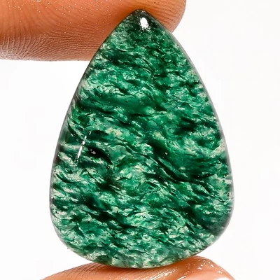 100% Natural Green Aventurine Pear Cabochon Gemstone 24 Ct. 28X20X5 mm UG-3447 - Image 1 of 2