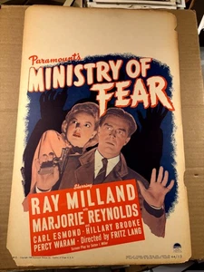 Ministry Of Fear Very Rare Original '44 Window Card Milland WWII Fritz Lang - Picture 1 of 8