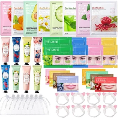 48 Pcs Spa Party Supplies for Girls, Facial Masks,Under Eye Patches,Hand Crea... - Image 1 of 4