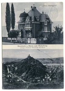 Postal Braubach am Rhein, Pension Haus Rheingold 1934 - Imagen 1 de 2