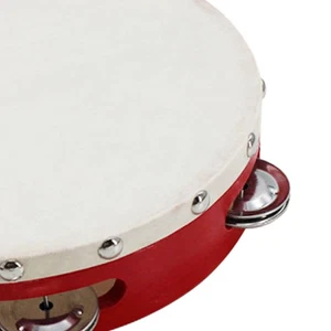 Tambourine Adjustable Comfortable Grip Handheld Drum Kids Music Educational 10In - Picture 1 of 12