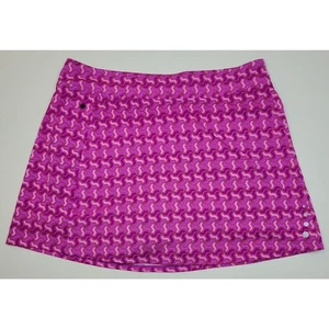 L.L Bean Everyday Performance Tennis Skort Purple Pink Geometric Women's Size M - Picture 1 of 7