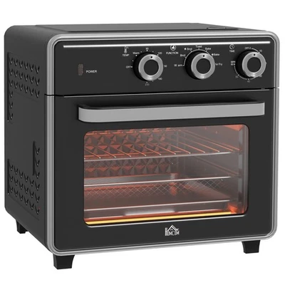 Homcom Fritteuse Backofen 20L Mini Ofen Arbeitsplatte Konvektionsofen 1400W schwarz