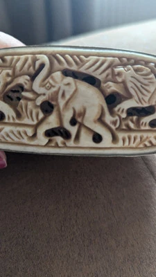 Слон резной кости табак коробка - Изображение 1 из 4