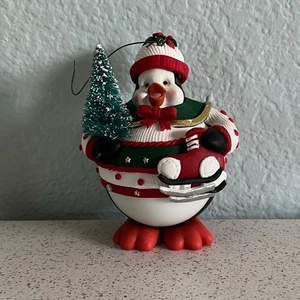 CWC Traditions Collectible Glass Ornament Cute Penguin Ice Skate Christmas Tree - Picture 1 of 6