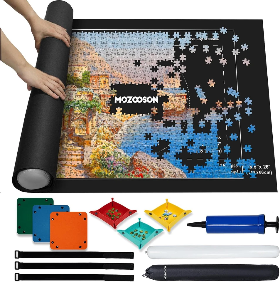Tappeto Puzzle per 1500 Pezzi, Tappetino Puzzle, Portatile Puzzle Mat Roll, Tapp - Immagine 1 di 4