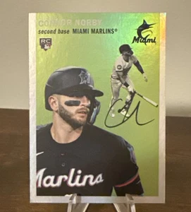 2025 Topps Heritage #H25-3 CONNOR NORBY 25TH ANNIVERSARY RC ROOKIE MARLINS SP - Picture 1 of 2