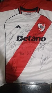 RIVER PLATE SOCCER FOOTBALL SHIRT SIGNED TEAM PLAYER GALLARDO ARMANI + MORE XL - Bild 1 von 4