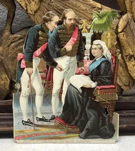 Regina Vittoria fustellata vittoriana con Lord Beaconsfield e Marchese Raffaello Tuck L13 - Foto 1 di 6