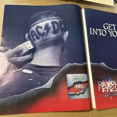 Original 13 By 11" Ac/Dc The Razors Edge 2 Page 1990 Album Ad FLYER-b - Image 1 of 3