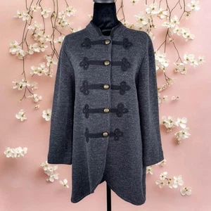 RALPH LAUREN DAMEN CUTAWAY MILITARY SOUTACHE GRAU CARDIGAN/JACKE GR XL - Bild 1 von 12
