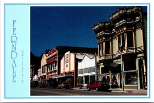 Ferndale Victorian Buildings Main Street Classic Cars California Postcard C253 - Picture 1 of 2