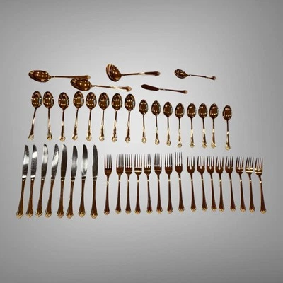 Oneida Northland Gold Flatware 45 Pieces Service For 8 Plus Serving Pieces - Image 1 of 4